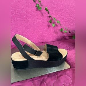 Ugg Black Suede Platform Sandals